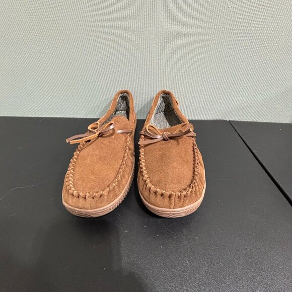 Brown Mens Loafers With Suede Upper & Rubber Sole Size 9-10 By George - Picture 2 of 11